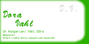 dora vahl business card