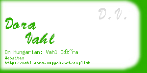 dora vahl business card